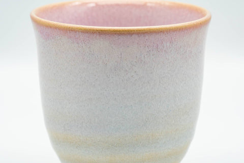 Japanese Teacup - Pink Cerulean Crazed Interior Glaze Yunomi - 115ml