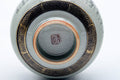 Tezumi — Japanese Teacup - Geometric Calligraphy Kutani-yaki Yunomi - 100ml — inverted showing the foot ring
