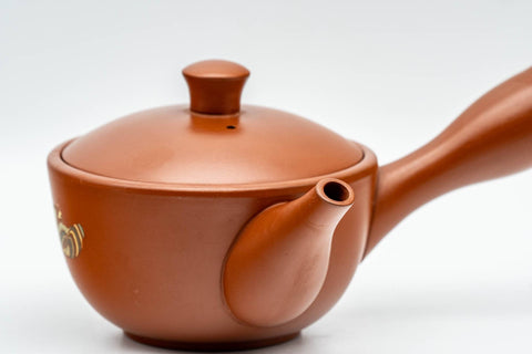 Japanese Kyusu - Akai Shinko 伸康 - Nerikomi Striped Tokoname-yaki Debeso Teapot - 150ml - Tezumi