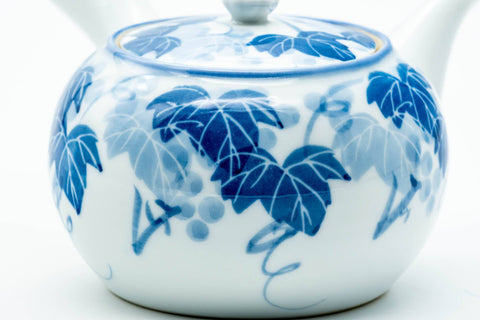 Japanese Kyusu - Blue Momiji Maple Leaves Arita-yaki Teapot - 350ml