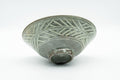 Tezumi — Japanese Matcha Bowl - White Chrysanthemums Geometric Patterned Summer Chawan - 150ml — top-down view of the interior