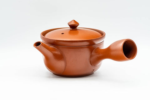 Tezumi — Japanese Kyusu - Floral Tokoname-yaki Mesh Teapot - 230ml — top-down view of the lid