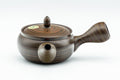 Japanese Kyusu - Hida Tosen Nerikomi Tokoname-yaki Teapot - 230ml - side view with the side handle and lid