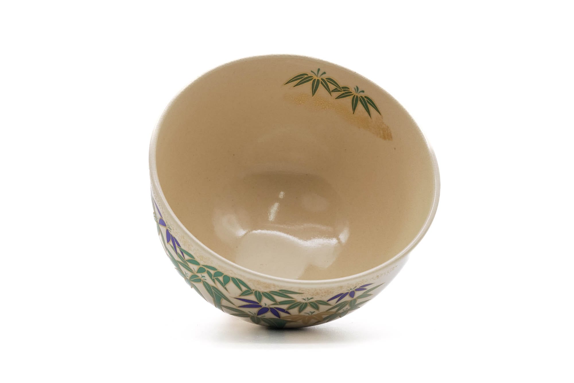 Japanese Matcha Bowl - 栄山 Eizan - Bamboo Grove Kyo-yaki Chawan - 300ml