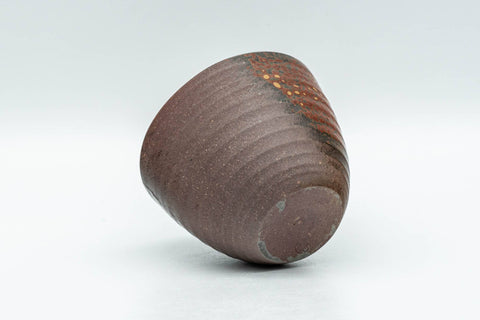 Japanese Teacup - Ash Glazed Youhen Tokoname-yaki Guinomi - 60ml - cup resting on its side