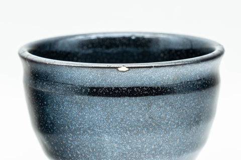 Tezumi — Japanese Teacup - Small Tenmoku Yuteki Glazed Guinomi - 60ml — tipped to show the interior