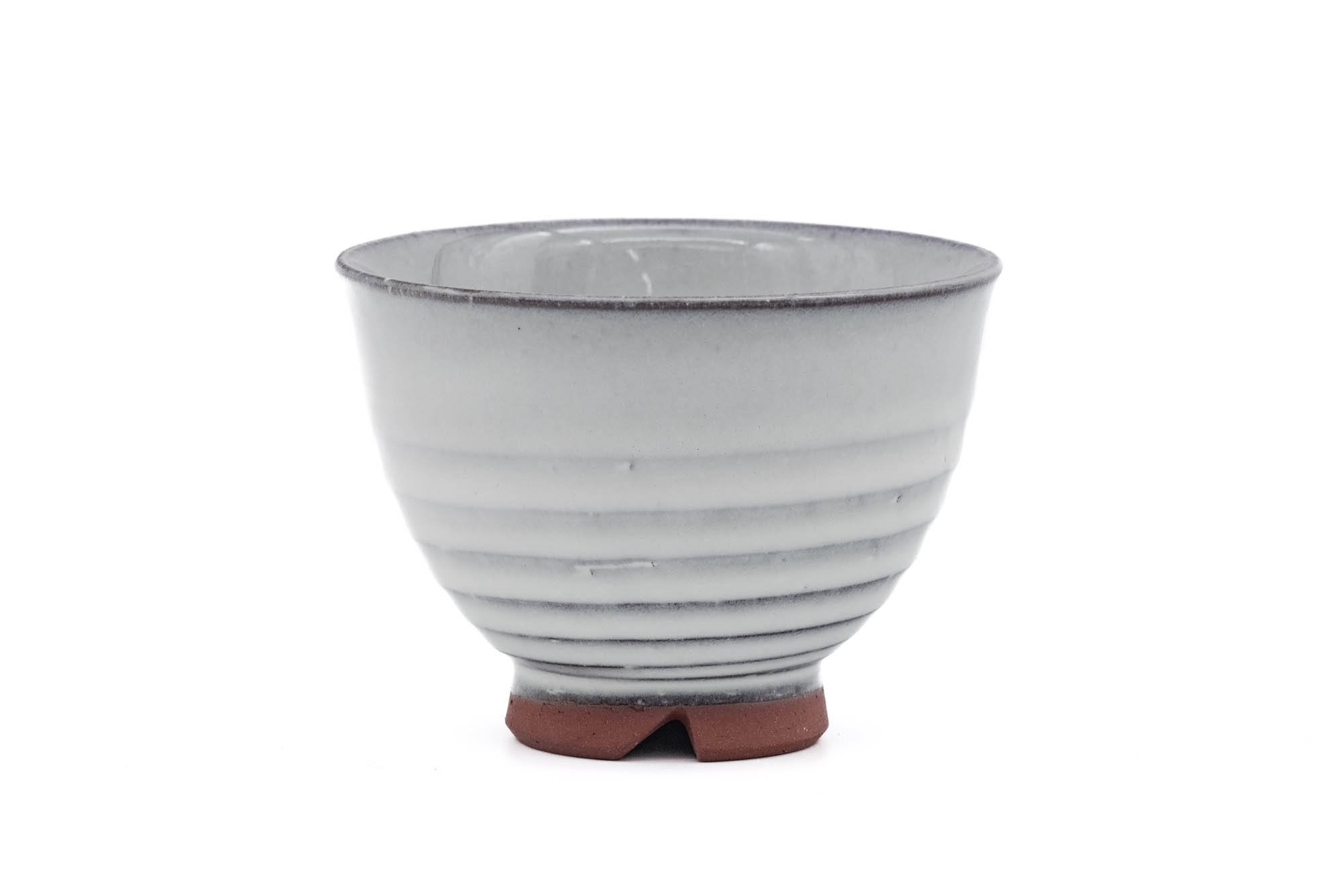 Japanese Teacups - 椿秀窯 Tsubakihide Kiln - Wooden Box Set of 5 White Spiraling Hagi-yaki Yunomi - 150ml