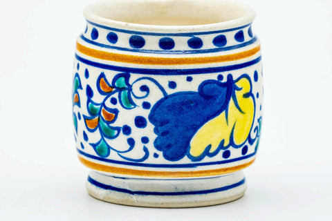 Another side of the futaoki revealing more of the blue and gold floral motif.