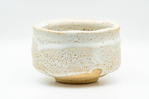 Japanese Matcha Bowl - Orange White Shino Glazed Mino-yaki Chawan - 350ml