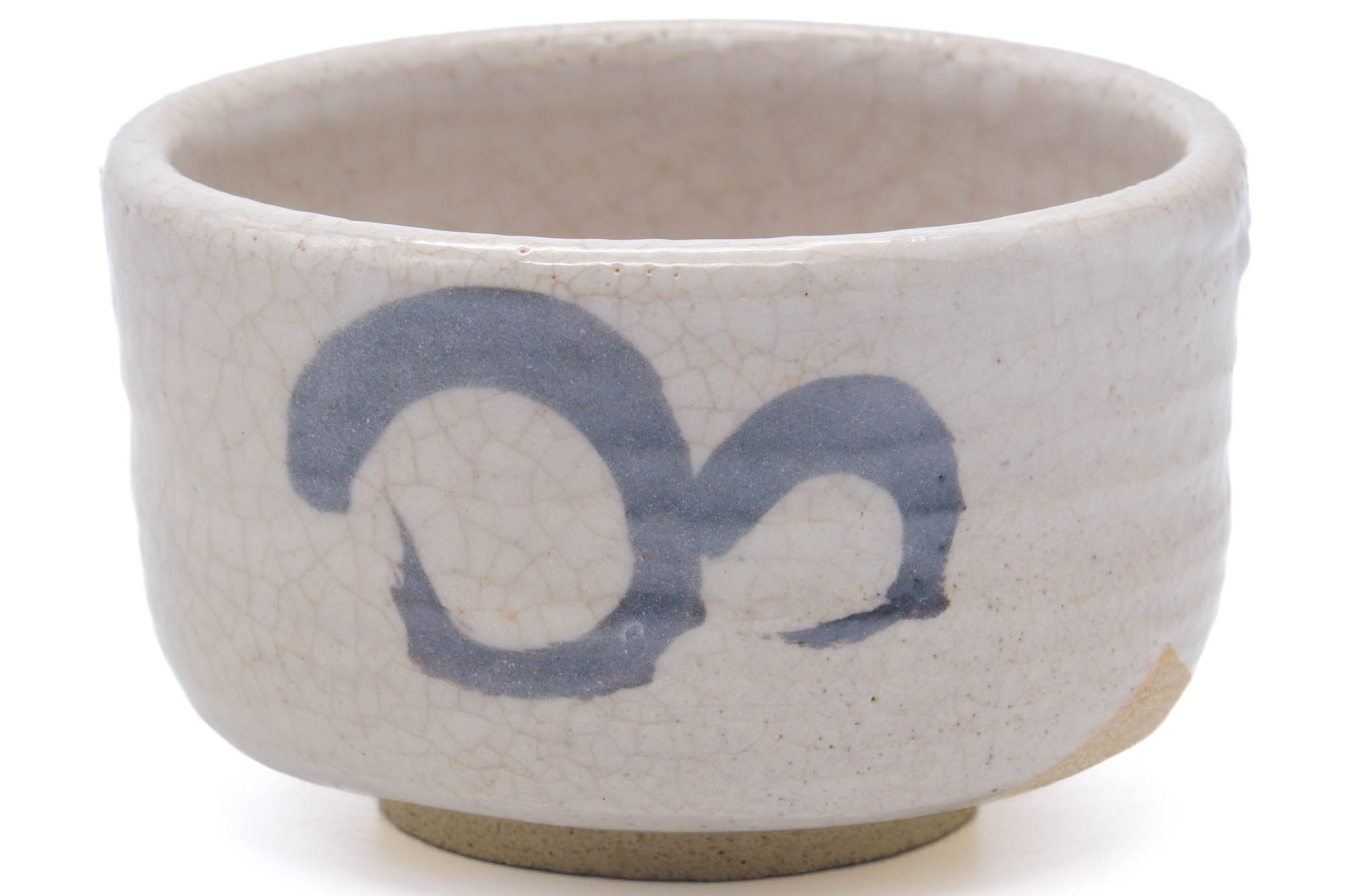 Japanese Matcha Bowl - Beige White Crackled Glaze Chawan - 450ml