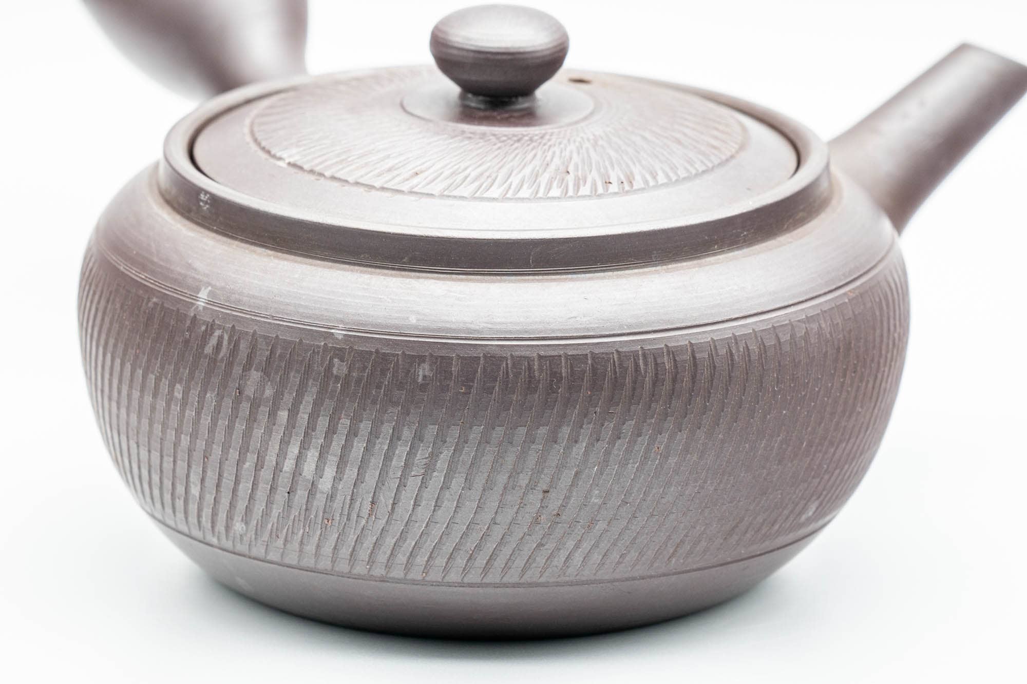 Japanese Kyusu - Engraved Banko-yaki Obi-ami 360 Strainer Teapot - 325ml - Tezumi