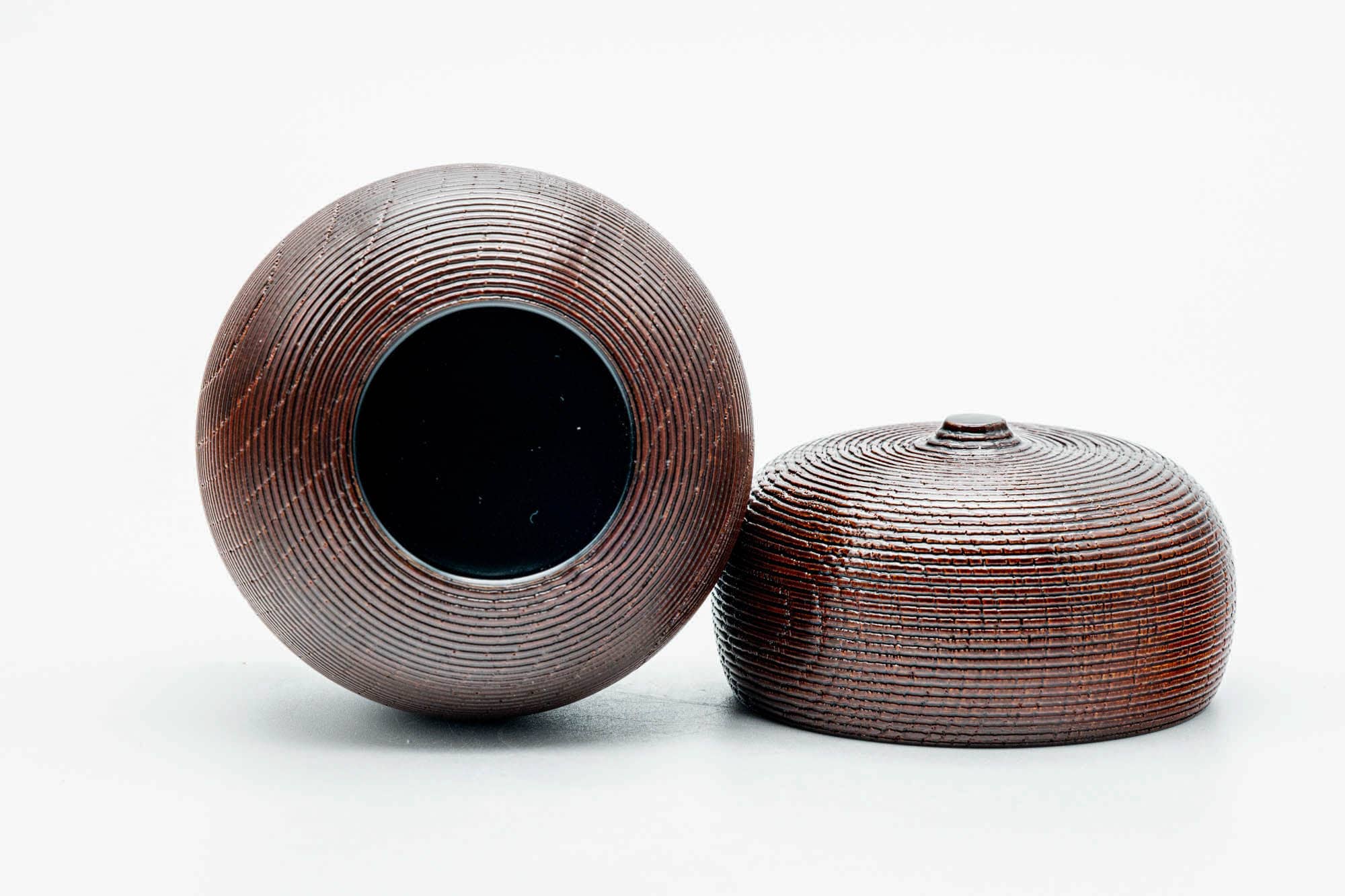 Japanese Usuchaki - Gourd Textured Wood Urushi Lacquer Matcha Tea Caddy - 90ml