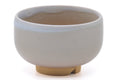 Tezumi — Japanese Teacup - Beige White Glazed Hagi-yaki Yunomi - 170ml — tipped to show the interior