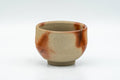 Tezumi — Japanese Teacup - Orange Hidasuki Bizen-yaki Yunomi - 75ml — front view from another angle