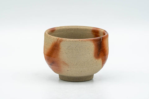 Tezumi — Japanese Teacup - Orange Hidasuki Bizen-yaki Yunomi - 75ml — front view from another angle