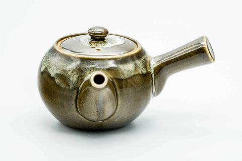 Japanese Kyusu - Dark Green Glazed Ceramic Filter Teapot - 350ml