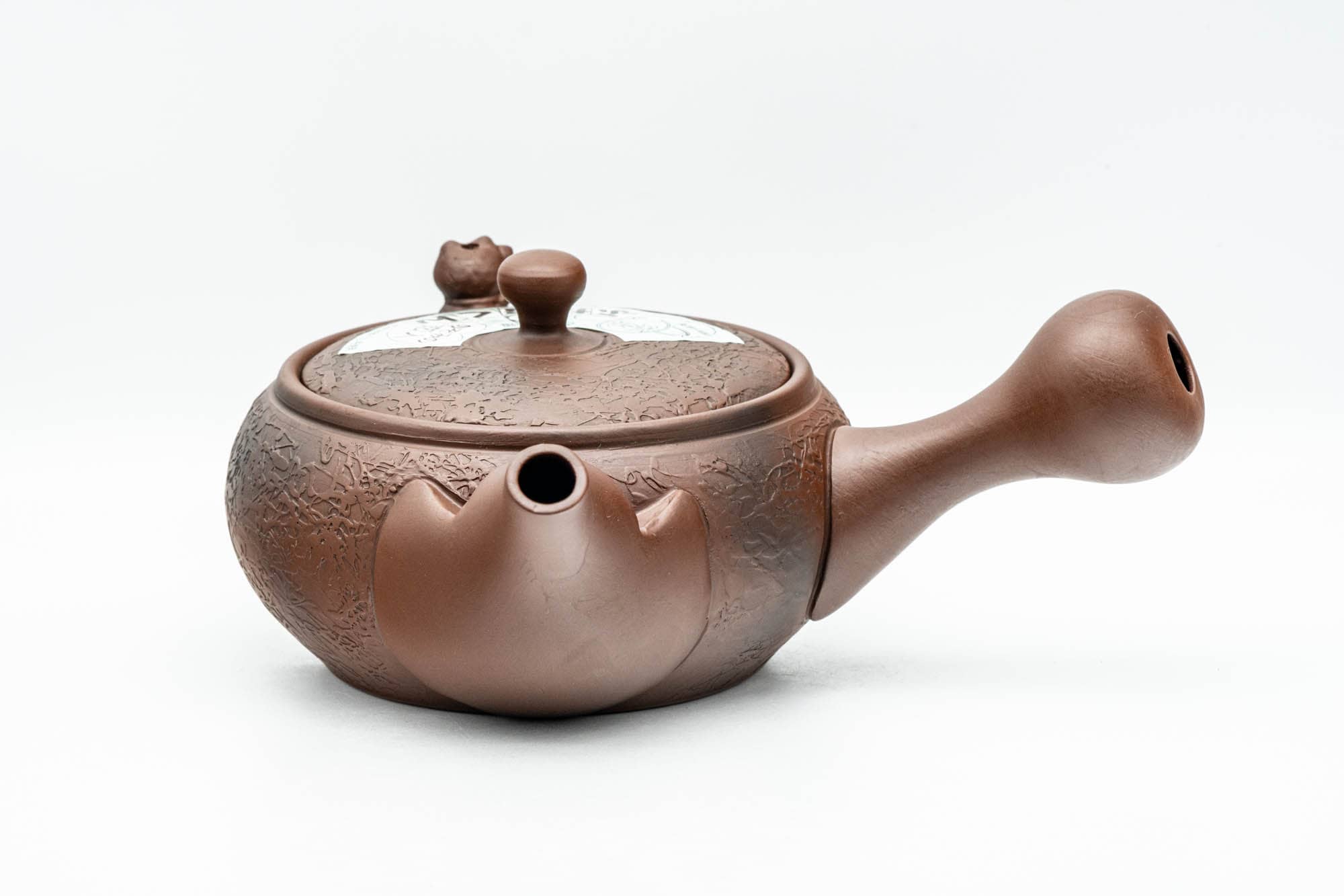 Japanese Kyusu - Brown Textured Atypical Airflow Mould-made Tokoname-yaki Teapot - 300ml - Tezumi