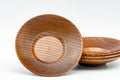 Japanese Chataku - Set of 4 Spiraling Wooden Tea Saucers - Tezumi