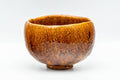 Japanese Matcha Bowl - 香野壮明 Kano Takeaki - Orange Candy Glazed Raku-gata Ohi-yaki Chawan with Wooden Box - 350ml - Tezumi