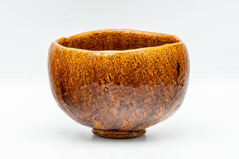 Japanese Matcha Bowl - 香野壮明 Kano Takeaki - Orange Candy Glazed Raku-gata Ohi-yaki Chawan with Wooden Box - 350ml - Tezumi