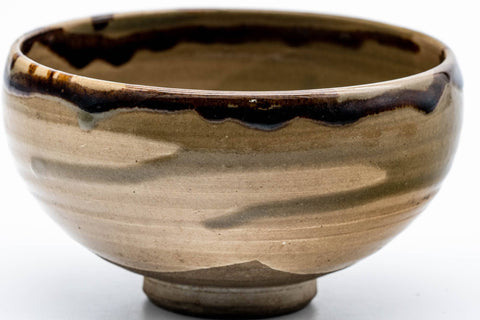 Japanese Matcha Bowl - Abstract Brown Wan-nari Chawan - 200ml