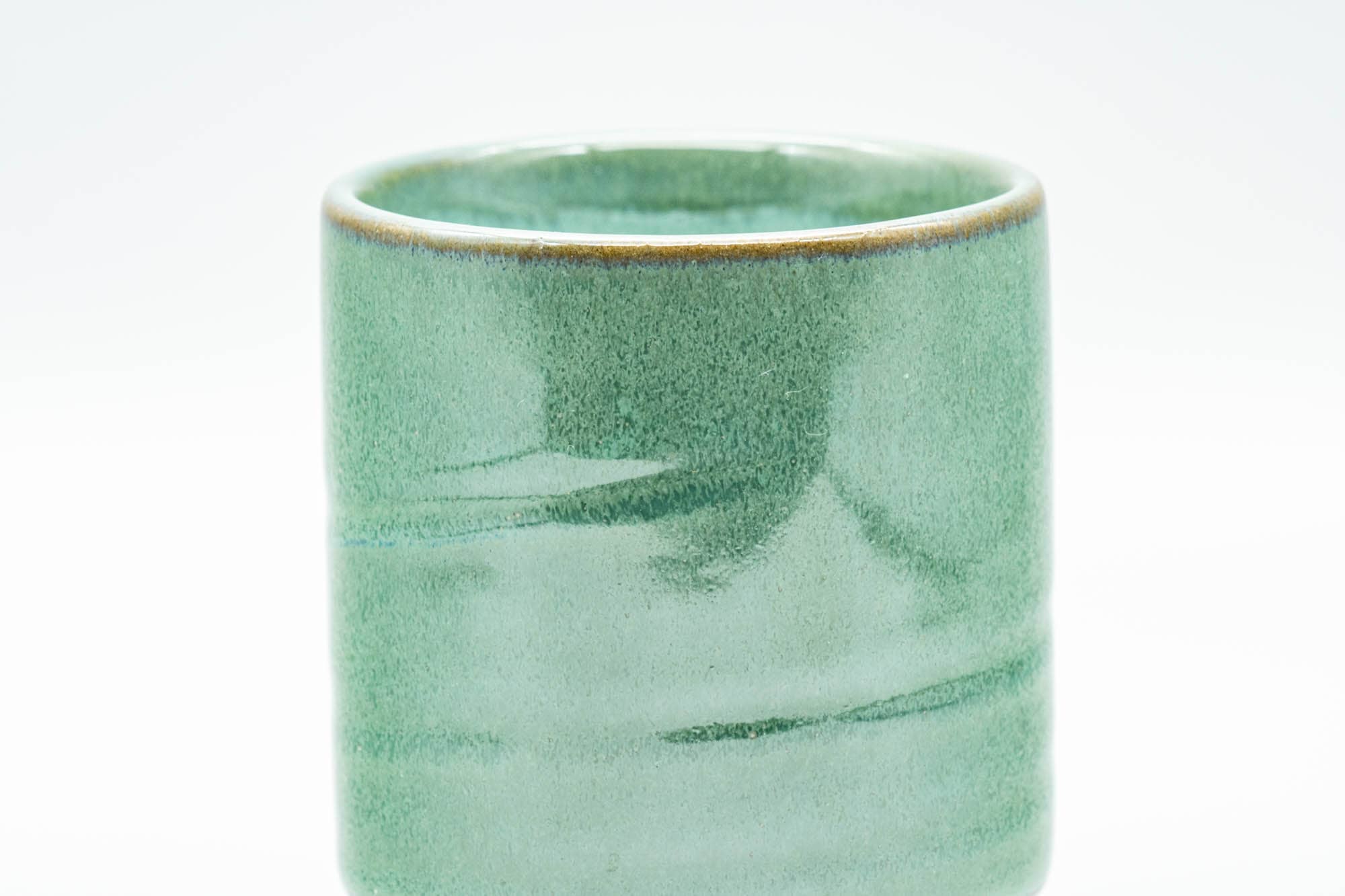 Japanese Teacups - Set of 4 Green Turquoise Tsutsu-gata Yunomi - 130ml