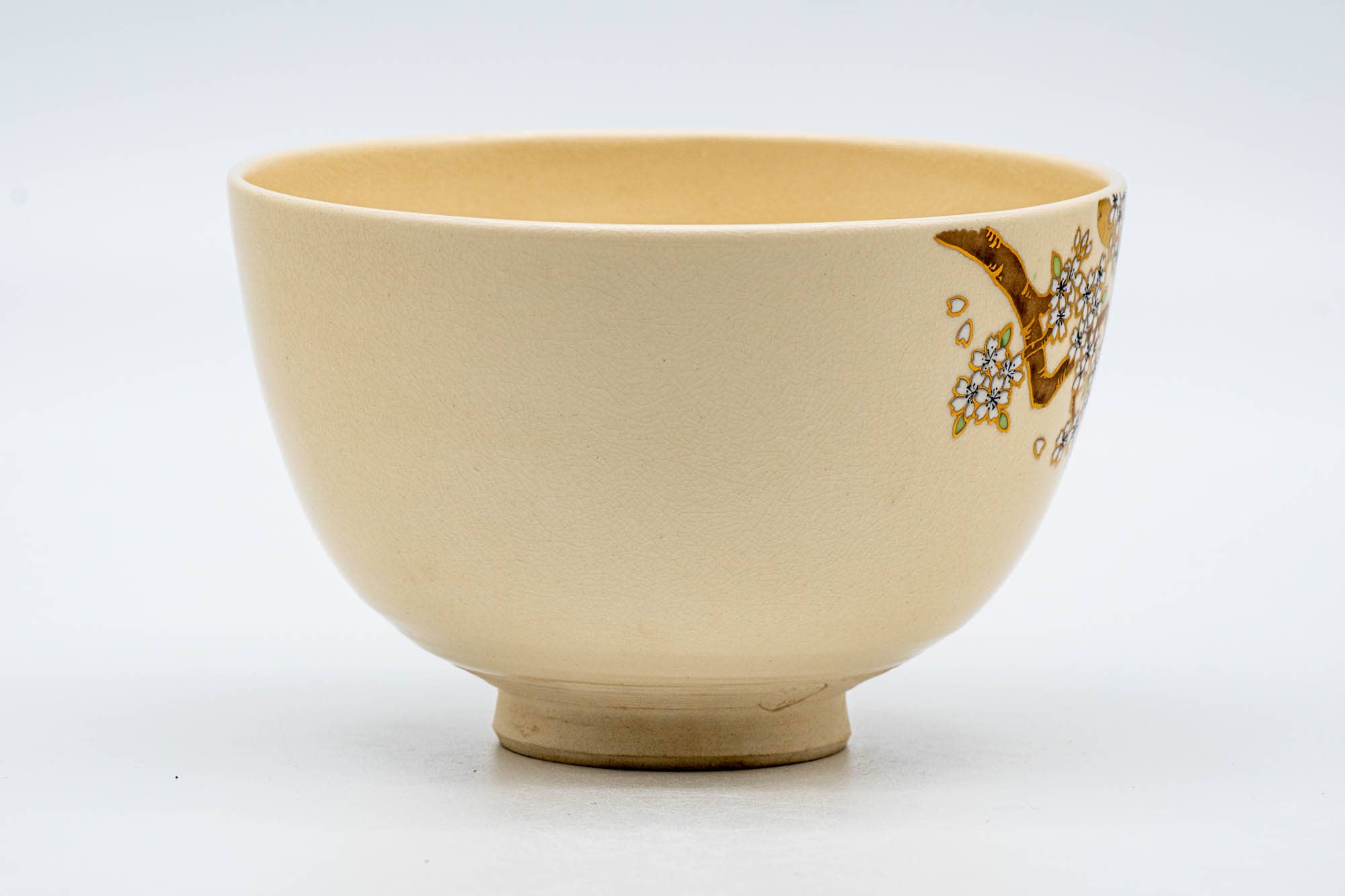 Japanese Matcha Bowl - 加藤藤山 Katou Fujiyama - Kimoni Sakura Kyo-yaki Chawan - 250ml