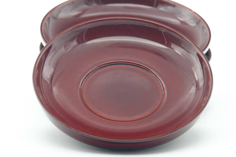 Japanese Chataku - Set of 5 Purple Lacquered Tea Coasters