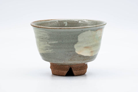 Japanese Matcha Bowl - 五島哲 Satoshi Goto - Grey White Hakeme Gohonte Echizen-yaki Chawan - 250ml