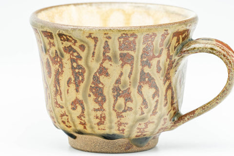 Japanese Teacup - Ash Green Drip-Glazed Ushirode Yunomi - 140ml - Tezumi