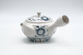 Tezumi — Japanese Kyusu - Blue Floral Arita-yaki Mesh Filter Teapot - 340ml — three-quarter view from the opposite side