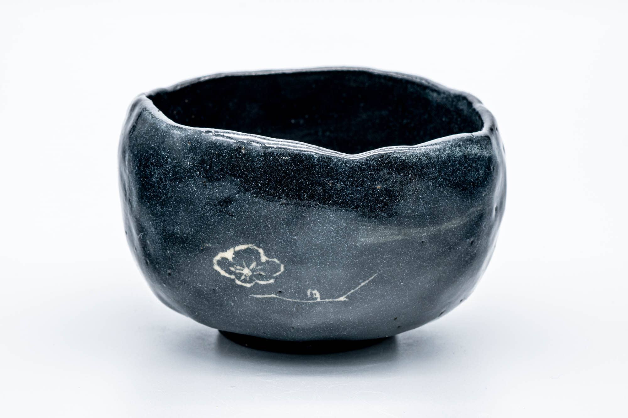 Abstract Hand-built Kuro-raku Chawan - Thumbnail 2