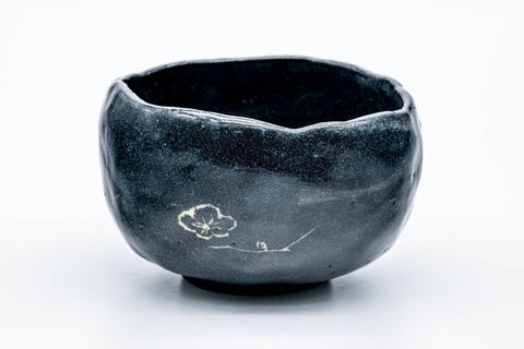 Abstract Hand-built Kuro-raku Chawan