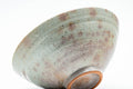 Japanese Matcha Bowl - Grey Gohonte Glazed Hira-gata Chawan with Wooden Box - 350ml - side profile showing the flat hira-gata shape