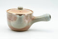 Tezumi — Japanese Kyusu - Beige Peach Glazed Hagi-yaki Do-ake Teapot - 320ml — three-quarter view