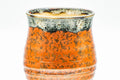 Japanese Teacup - Red Speckled Hare's Fur Glazed Yunomi - front view of the speckled body