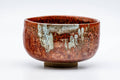 Tezumi — Japanese Matcha Bowl - Vibrant Red Oil Glazed Chawan - 250ml — front view from another angle