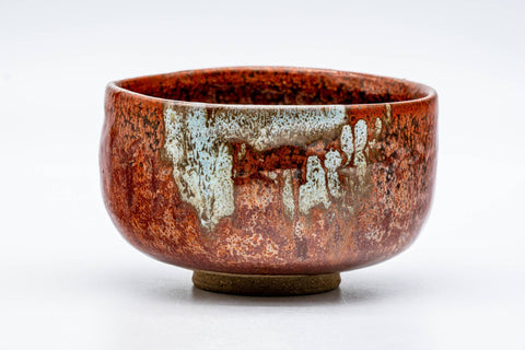 Tezumi — Japanese Matcha Bowl - Vibrant Red Oil Glazed Chawan - 250ml — front view from another angle