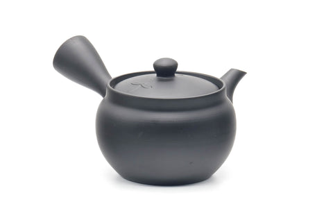 Japanese Kyusu - Black Kokudei Tokoname-yaki Mesh Teapot - 240ml