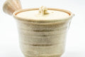 Tezumi — Japanese Kyusu - Beige Weathered Hagi-yaki Do-ake Teapot - 330ml — closeup of the decoration