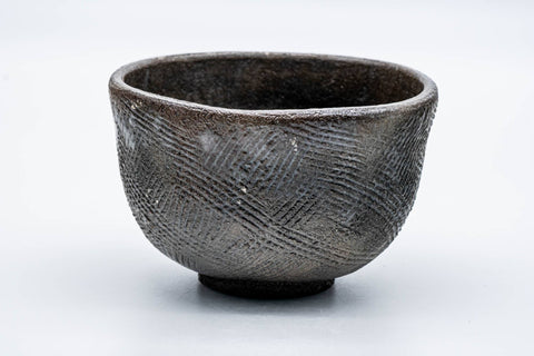 Japanese Matcha Bowl - 手 Grey Kushime Raku-yaki Wan-nari Chawan - 350ml