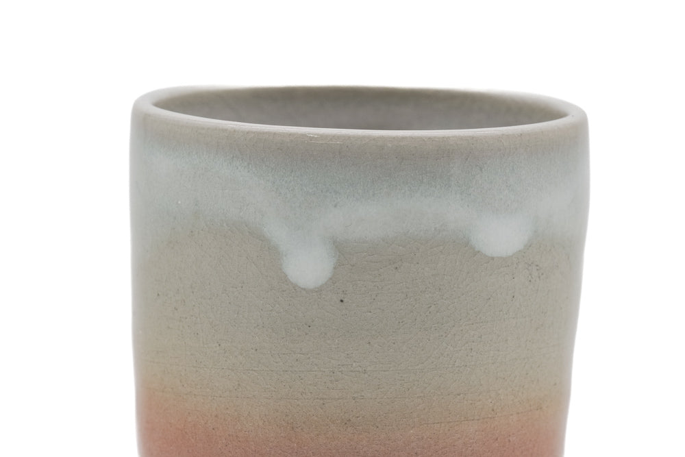 Japanese Teacup - Classic Beige Pink White Drip-Glazed Hagi-yaki Yunomi - 140ml