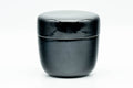 Japanese Natsume - Black Urushi Lacquer Matcha Tea Caddy - 80ml - front view of the closed glossy black caddy