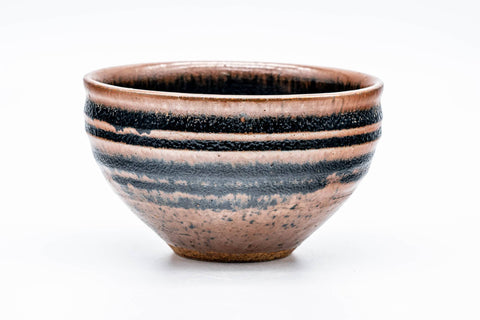 Japanese Matcha Bowl - Black Brown Spiraling Chawan - 250ml