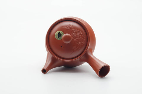 Japanese Tea Set - Floral Engraved Tokoname-yaki Kyusu Teapot and 5 Yunomi Teacups