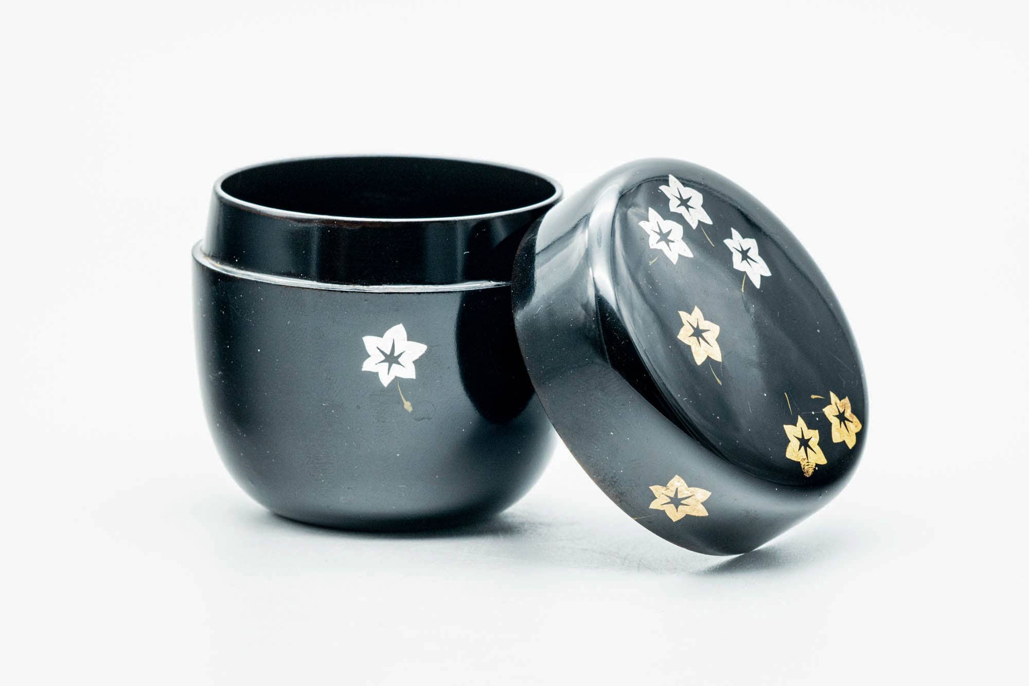 Japanese Natsume - 水仙 Daffodil Suisen Black Lacquered Matcha Tea Caddy - 65ml