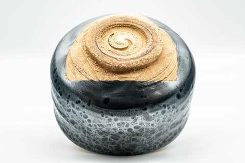 Japanese Matcha Bowl - Tenmoku Yuteki Glazed Chawan - 500ml - underside showing the unglazed foot ring