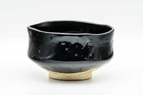 Japanese Matcha Bowl - Black Oribe-yaki Undulating Wabi-Sabi Chawan - 400ml - Tezumi