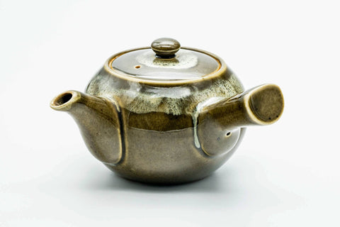 Japanese Kyusu - Dark Green Glazed Ceramic Filter Teapot - 350ml