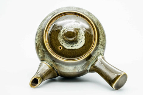 Japanese Kyusu - Dark Green Glazed Ceramic Filter Teapot - 350ml